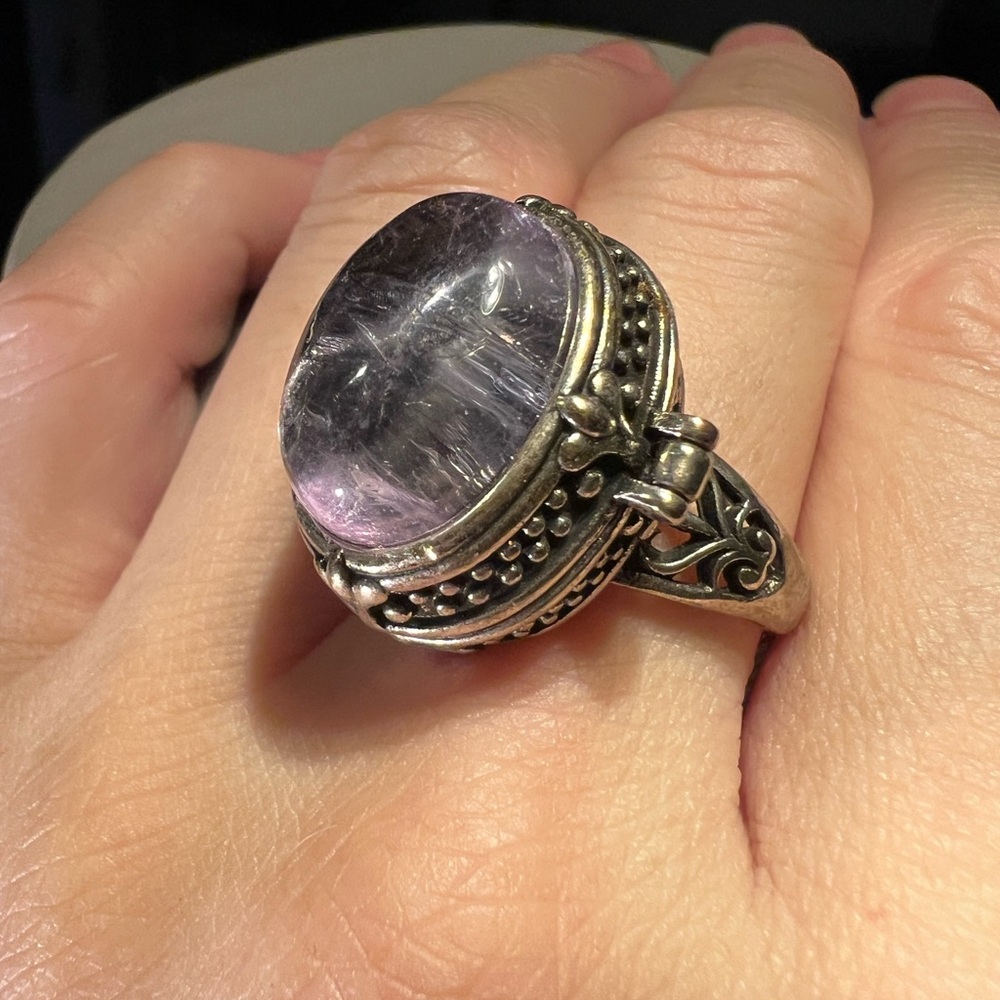 Unique Bargains Silver Quartz Gemstone Ring
